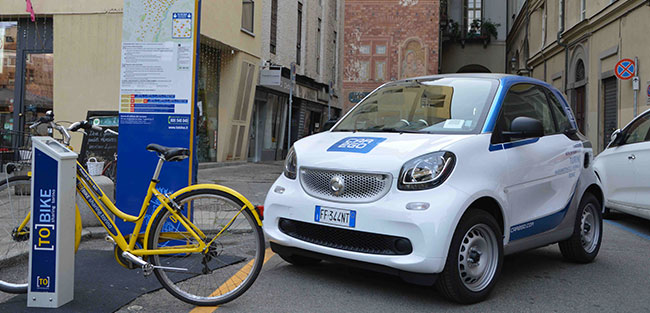 Torino: lo sconto per car e bike sharing